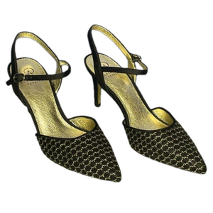 Adrianna Papell NIB Hadleigh Black Giza Sequin Pumps 3.25” Heel  Size 9M